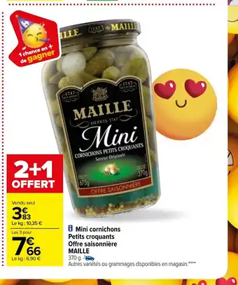 Carrefour Mini Cornichons Petits Croquants Offre Saisonniére Maille offre