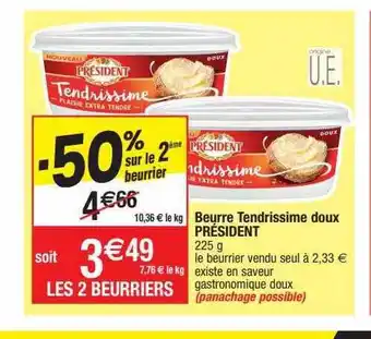Migros Beurre tendrissime doux président offre