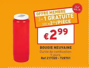 Trafic Bougie neuvaine offre