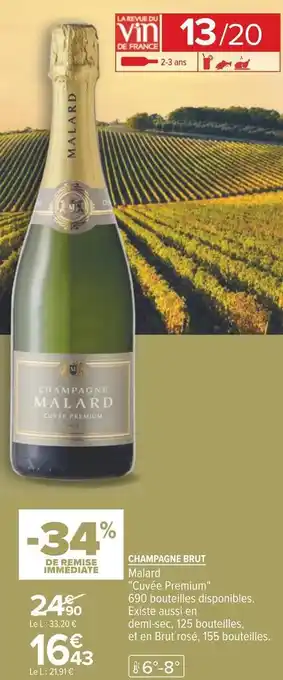 Carrefour Malard champagne brut offre