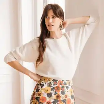 3 suisses 3s. x le vestiaire - pull col bateau mélange cachemire - promo mode femme offre