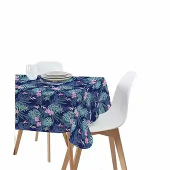 Gifi Nappe rectangulaire en polyester bleu imprimé fleur offre