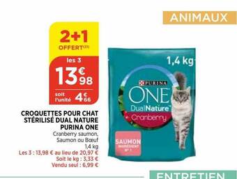 Croquettes pour chat stérilisé dual nature purina one