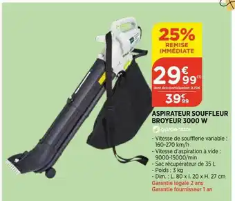 Bi1 Aspirateur souffleur broyeur 3000 w gardenstar offre