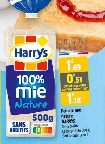 Coccinelle Express Pain de mie nature harrys offre