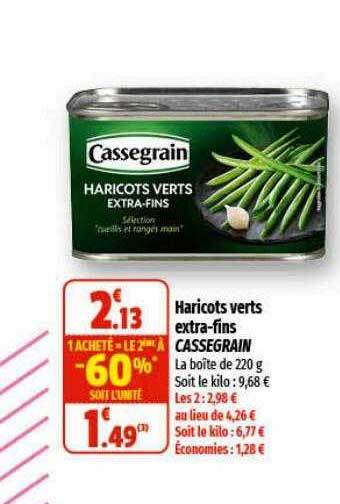 Coccinelle Express Haricots verts extra-fins cassegrain offre