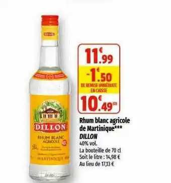 Coccinelle Express Rhum blanc agricole de martinique dillon offre