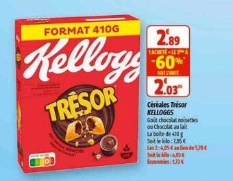 Coccinelle Supermarché Céréales trésor kellogg's offre