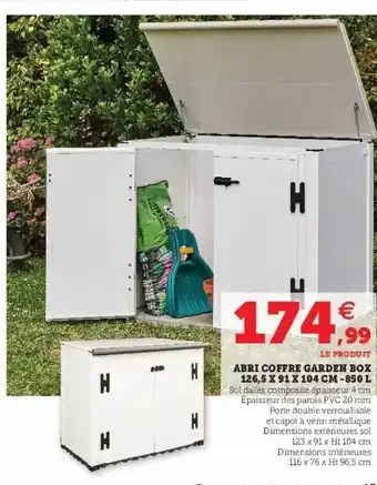 Hyper U Abri coffre garden box offre