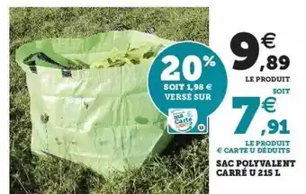 Hyper U Sac polyvalent carré u 215l offre