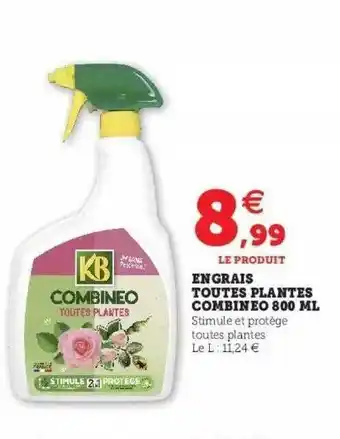 Hyper U Engrais toutes plantes combineo 800ml kb offre