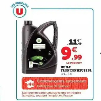 Hyper U Huile tronçonneuse 5l u offre
