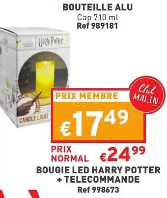 Trafic Bougie led harry potter + télecommande offre