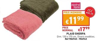 Trafic Plaid sherpa offre