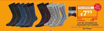 Trafic Lot de 10 paires de chaussettes homme offre