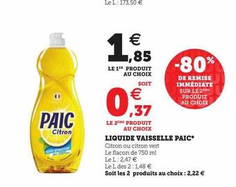 U Express Liquide vaisselle paic offre
