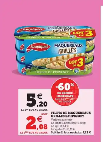 Filets de maquereaux grillés saupiquet