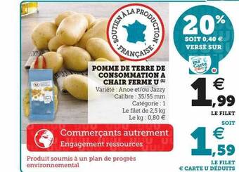U Express Pomme de terre de consommation à chair ferme u offre