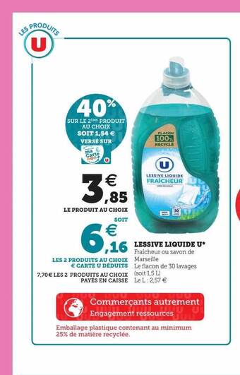 U Express Lessive liquide u offre