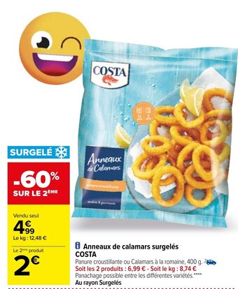 Carrefour Anneaux de calamars surgelés COSTA offre