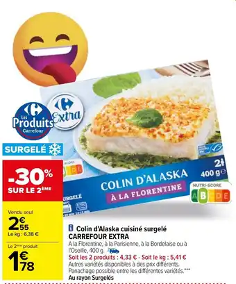 Carrefour Colin d'alaska cuisiné surgelé CARREFOUR EXTRA offre