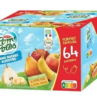 Auchan POM'POTES SANS SUCRES AJOUTÉS offre