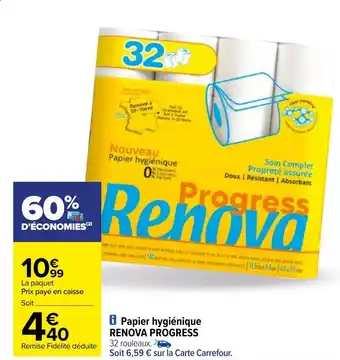 Papier hygiénique RENOVA PROGRESS