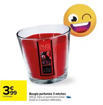 Carrefour Bougie parfumée 3 mèches offre