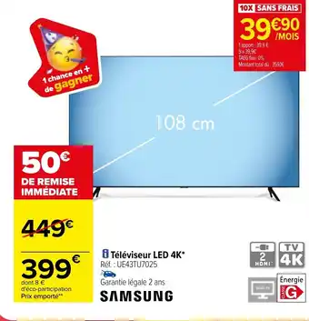 Carrefour Téléviseur LED 4K offre