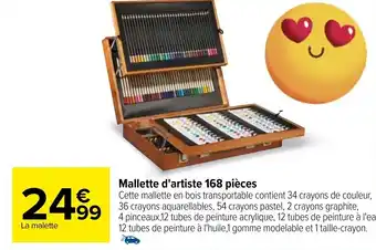 Carrefour Mallette d'artiste 168 pièces offre