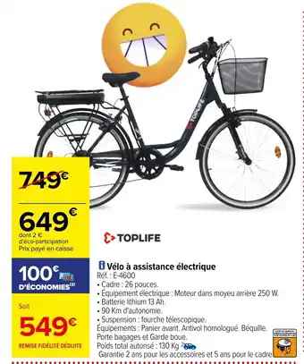Carrefour Vélo à assitance electrique offre