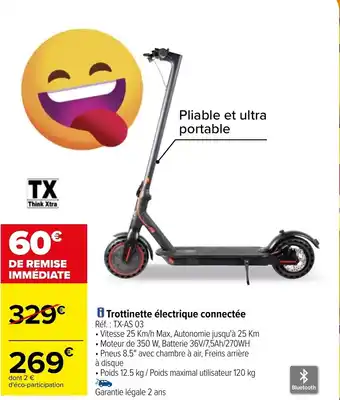 Carrefour Trottinette électrique connectée offre