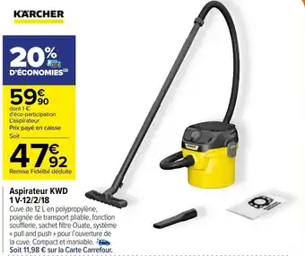 Carrefour Aspirateur KWD offre