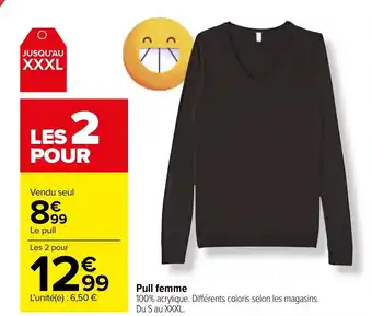 Carrefour Pull femme offre