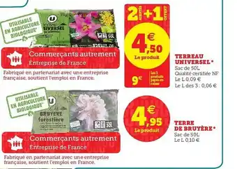 Hyper U Terreau Universel, Terre De Bruyère offre