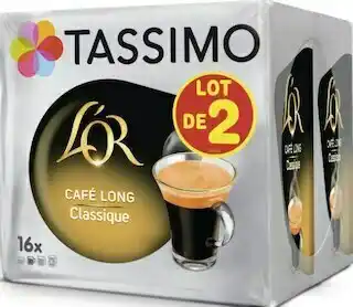 Géant Casino Dosettes de café long classique Tassimo offre