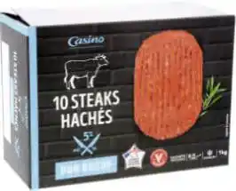 Géant Casino Steaks Hachés 5% M.G pur boeuf surgelés offre