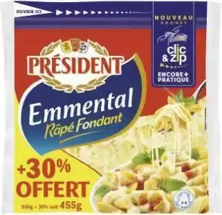 Géant Casino Emmental Râpé Fondant 29% M.G. offre