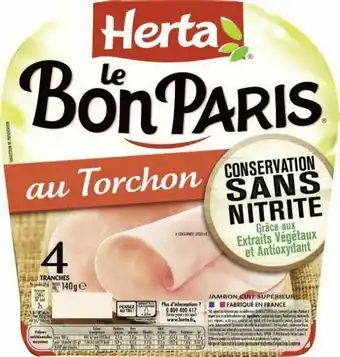 Jambon Le Bon Paris au Torchon conservation sans nitrite