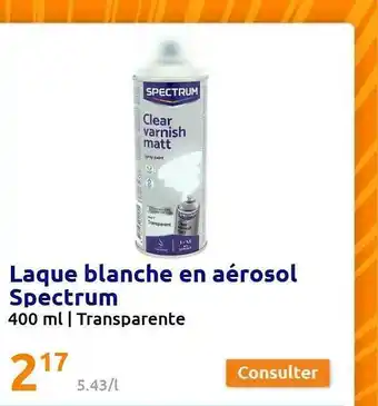 Laque blanche en aérosol spectrum