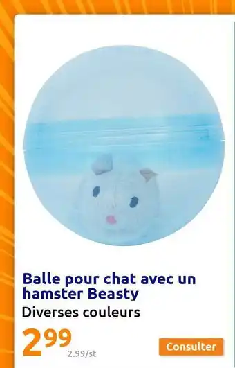 Action Balle pour chat avec un hamster beasty offre