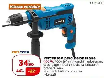 Weldom Perceuse à percusion filaire dexter offre