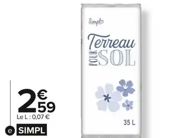 Carrefour Market Simpl terreau pour sol offre