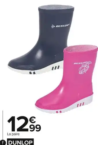 Carrefour Market Dunlop botte de pluie enfant offre