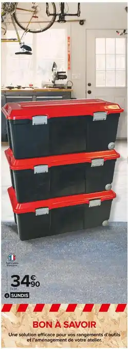 Sundis lot de 3 coffres camper 75l