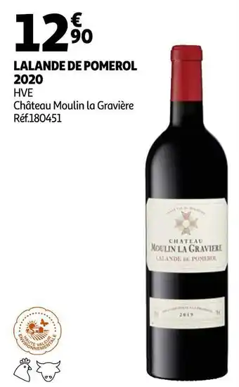 Auchan Château moulin la gravière lalande de pomerol 2020 offre