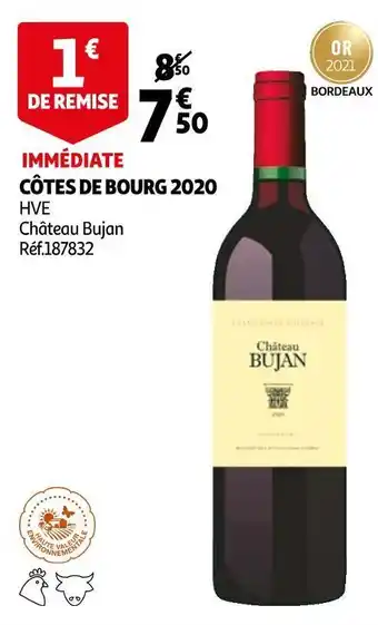 Auchan Château bujan côtes de bourg 2020 offre