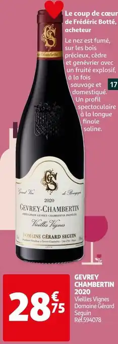 Auchan Domaine gérard seguin gevrey chambertin 2020 offre