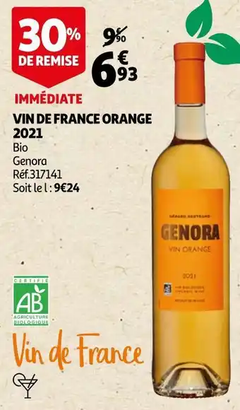 Auchan Vin de france orange 2021 offre