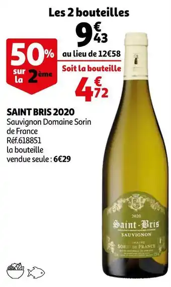 Auchan Domaine sorin de france saint bris 2020 offre